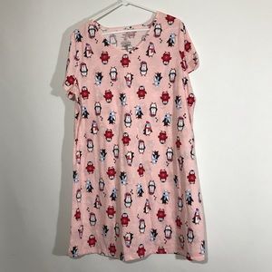 Secret Treasures Pink Penguin Sleep Tee XL
